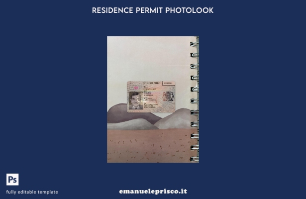 modello FRONTALE photolook per permesso di soggiorno nel Regno Unito in stile ve
